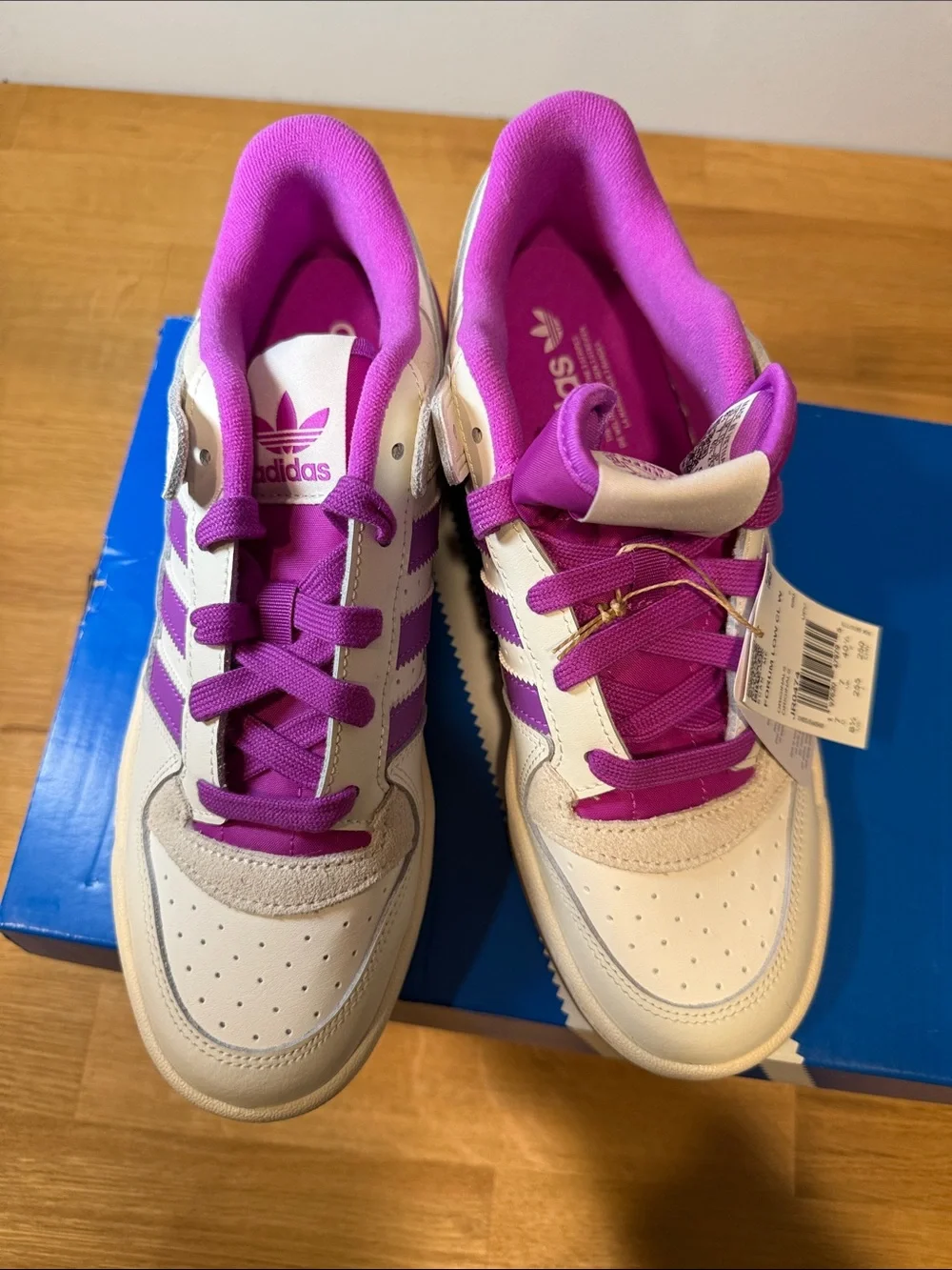 Adidas Originals Forum Low CL W Sneakers Cloud White Purple JR0474 NWT